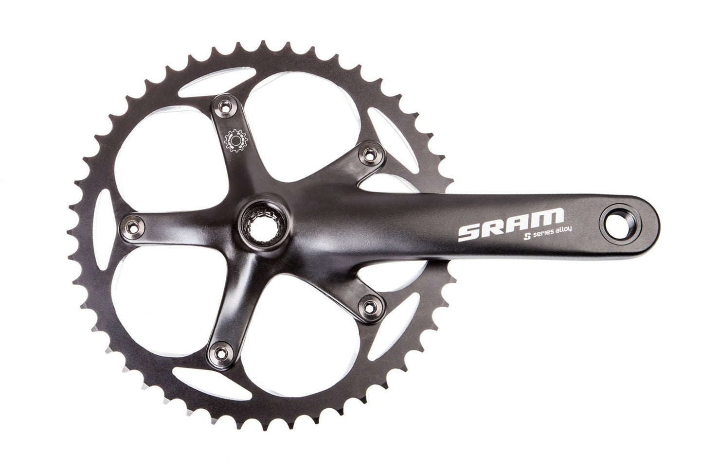 مجموعة كرنك SRAM S100 165mm 48T سوداء اللون من نوع Courier Power Spline